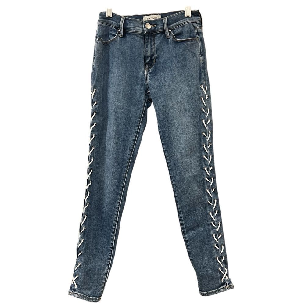 PacSun Lace Up Ankle Jegging Jeans Medium Wash Size 25